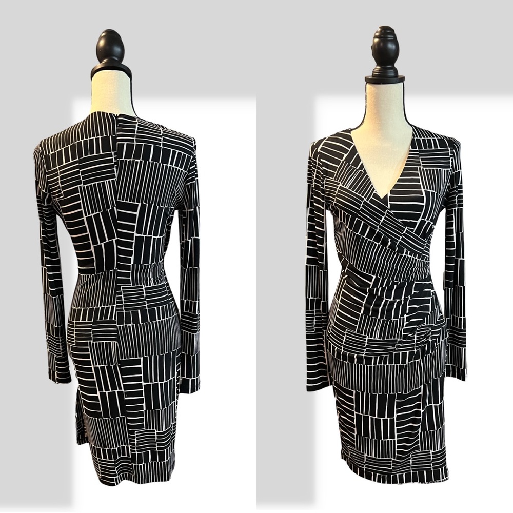 Calvin Klein dress, Size 2, Black and white, Form fitting perfect to show curves